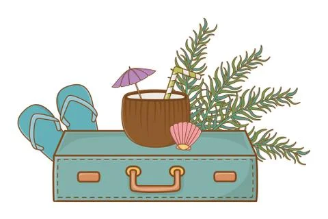 Summer and beach cartoons elements Illustrazione stock