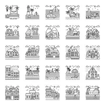 Summer And Beach Illustrations Pack Stock Illustration