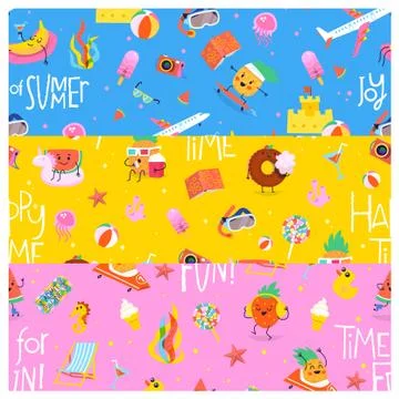 Summer and beach patterns Stock Illustration