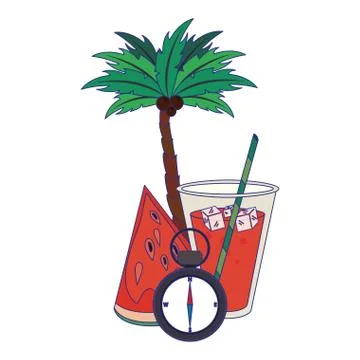 Summer and beach vacations cartoons イラスト素材
