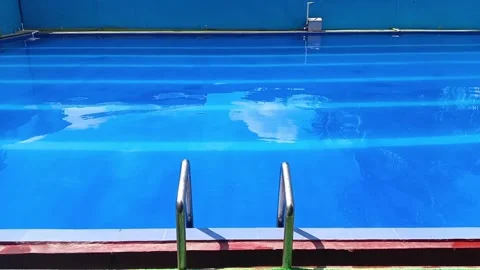 Summer and the blue pool Stock Footage 316007576