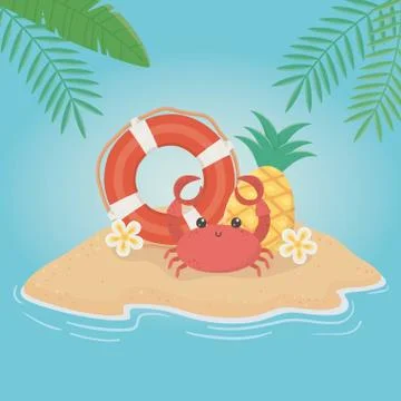 Summer and vacation icon set design Stock Illustration