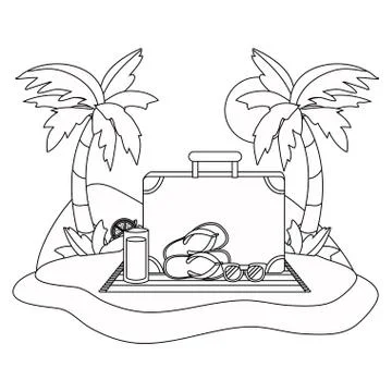 Summer and vacation icon set design Stock-Illustration