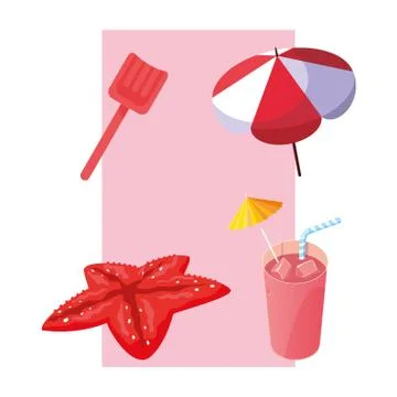 Summer and vacation icon set design Stock Illustration