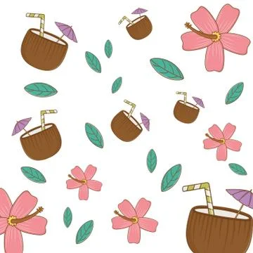 Summer and vacations background pattern Stock-Illustration