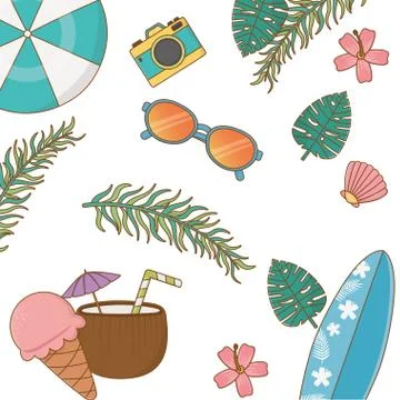 Summer and vacations background pattern Stock-Illustration