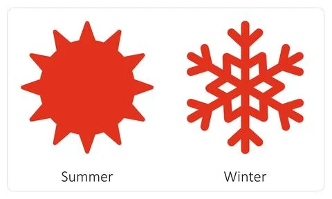 Summer and Winter Stock Illustration