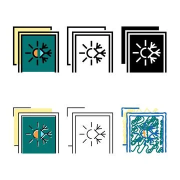 Summer and winter insulation layer color icon pack vector Stock Illustration