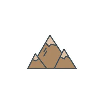 Summer and winter mountain explorer camp icon in flat style. For mobile 스톡 일러스트