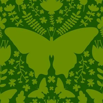Summer animals seamless moth and butterfly pattern for wrapping paper Illustrazione stock