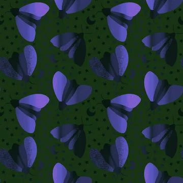Summer animals seamless moth and butterfly pattern for wrapping paper 스톡 일러스트
