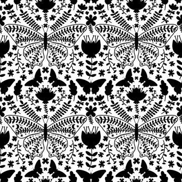 Summer animals seamless moth and butterfly pattern for wrapping paper Illustrazione stock