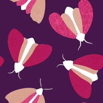 Summer animals seamless moth and butterfly pattern for wrapping paper 스톡 일러스트
