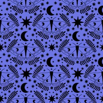 Summer animals seamless moth and butterfly pattern for wrapping paper 스톡 일러스트
