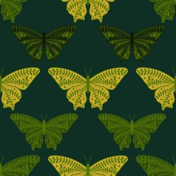 Summer animals seamless moth and butterfly pattern for wrapping paper Illustrazione stock