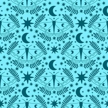 Summer animals seamless moth and butterfly pattern for wrapping paper Illustrazione stock