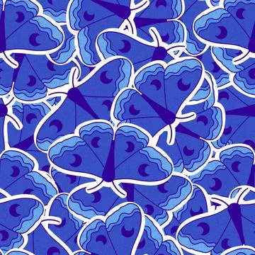 Summer animals seamless moth and butterfly pattern for wrapping paper Illustrazione stock