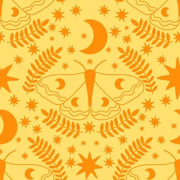 Summer animals seamless moth and butterfly pattern for wrapping paper Illustrazione stock
