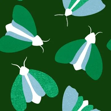 Summer animals seamless moth and butterfly pattern for wrapping paper 스톡 일러스트