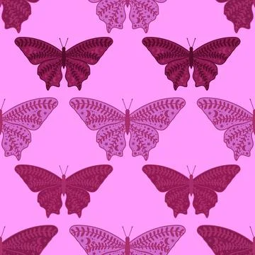 Summer animals seamless moth and butterfly pattern for wrapping paper Illustrazione stock