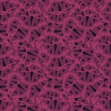 Summer animals seamless moth and butterfly pattern for wrapping paper Illustrazione stock