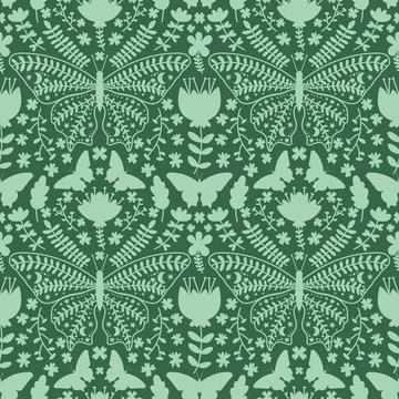 Summer animals seamless moth and butterfly pattern for wrapping paper Illustrazione stock