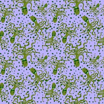 Summer animals seamless octopus pattern for wrapping paper and kids Stock Illustration