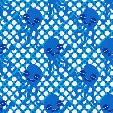 Summer animals seamless octopus pattern for wrapping paper and kids Stock Illustration