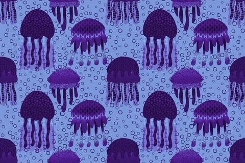 Summer animals seamless octopus pattern for wrapping paper and kids Stock Illustration