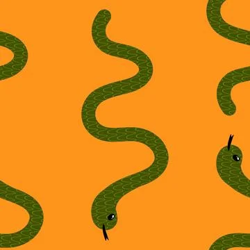 Summer animals seamless snake pattern for wrapping paper and new 2025 year イラスト素材
