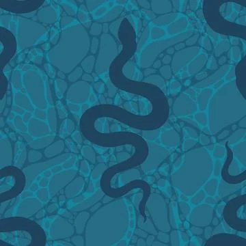 Summer animals seamless snake pattern for wrapping paper and new 2025 year イラスト素材