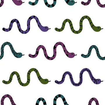 Summer animals seamless snake pattern for wrapping paper and new 2025 year 스톡 일러스트