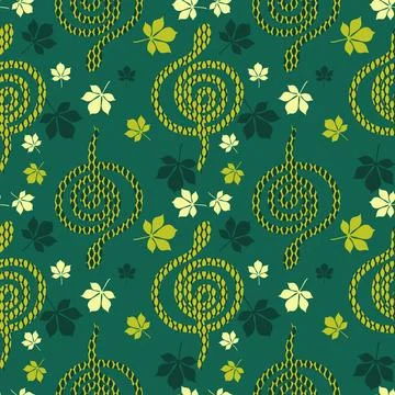 Summer animals seamless snake pattern for wrapping paper and new 2025 year Stock Illustration