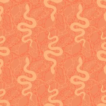 Summer animals seamless snake pattern for wrapping paper and new 2025 year Stock Illustration