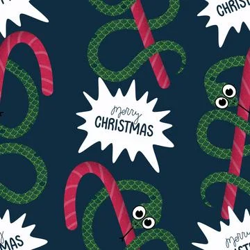 Summer animals seamless snake pattern for wrapping paper and new 2025 year イラスト素材