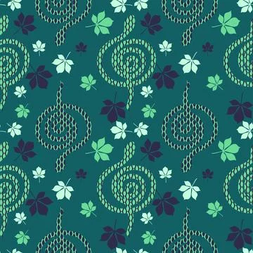 Summer animals seamless snake pattern for wrapping paper and new 2025 year Stock Illustration