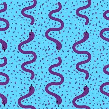 Summer animals seamless snake pattern for wrapping paper and new 2025 year 스톡 일러스트