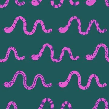 Summer animals seamless snake pattern for wrapping paper and new 2025 year 스톡 일러스트