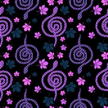 Summer animals seamless snake pattern for wrapping paper and new 2025 year Stockillustratie