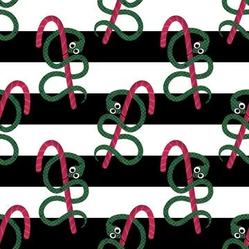 Summer animals seamless snake pattern for wrapping paper and new 2025 year Stockillustratie