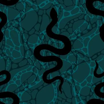Summer animals seamless snake pattern for wrapping paper and new 2025 year Stock Illustration