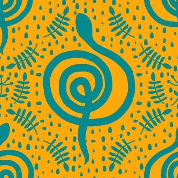 Summer animals seamless snake pattern for wrapping paper and new 2025 year 스톡 일러스트