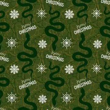 Summer animals seamless snake pattern for wrapping paper and new 2025 year イラスト素材