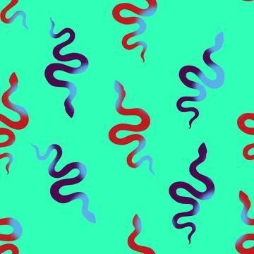 Summer animals seamless snake pattern for wrapping paper and new 2025 year 스톡 일러스트