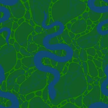 Summer animals seamless snake pattern for wrapping paper and new 2025 year Stock Illustration