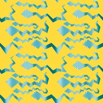 Summer animals seamless snake pattern for wrapping paper and new 2025 year Stockillustratie