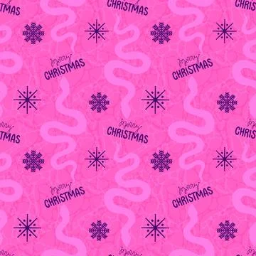 Summer animals seamless snake pattern for wrapping paper and new 2025 year 库存插图