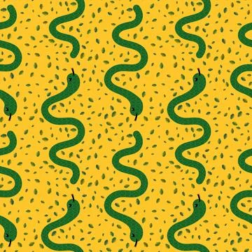 Summer animals seamless snake pattern for wrapping paper and new 2025 year 스톡 일러스트