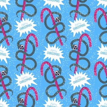 Summer animals seamless snake pattern for wrapping paper and new 2025 year イラスト素材
