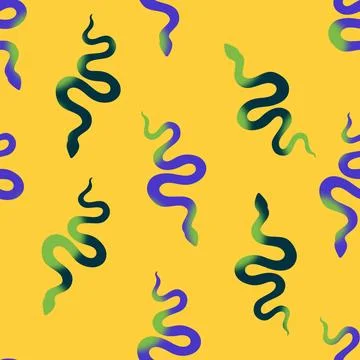 Summer animals seamless snake pattern for wrapping paper and new 2025 year イラスト素材